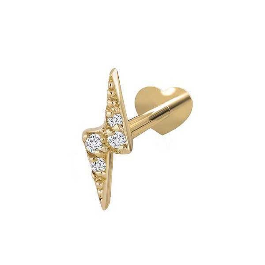 Ohrringe Nordahl Andersen | Nordahl Jewellery - Pierce52 Labret-Ohrring Mit Blitz 14Kt. Gold