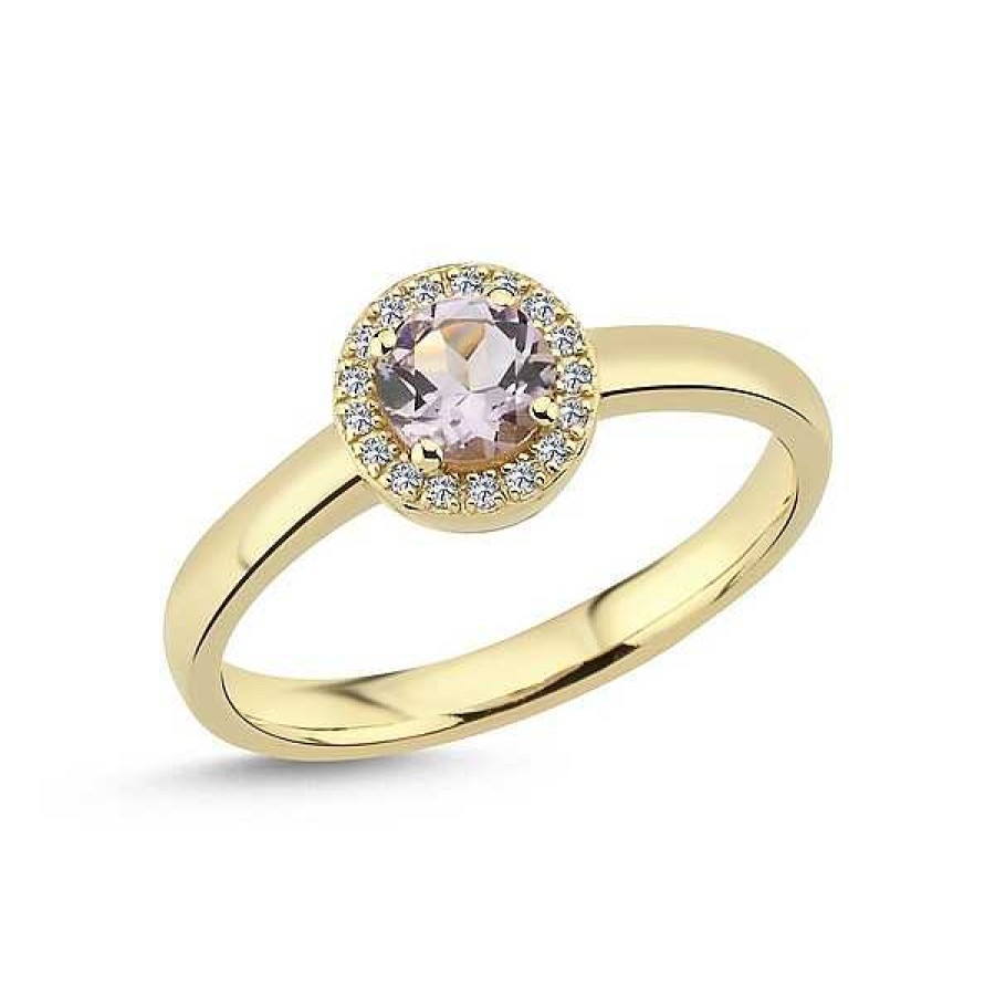 Ringe Nuran | Nuran - Grace Ring Aus 14 Kt Gold Mit Amethyst Und Insgesamt 0,09Ct