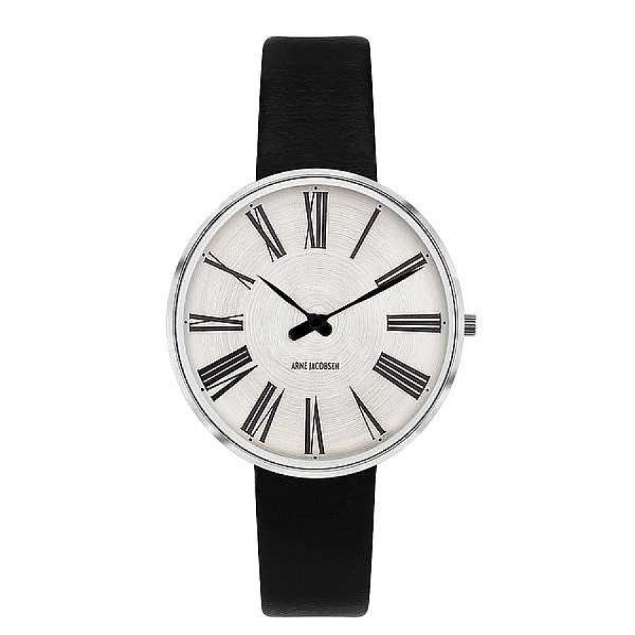 Uhren Arne Jacobsen | Arne Jacobsen - R Mische Uhr - Limited Edition - 34 - Zifferblatt Mit Sonnenstrahlen, Schwarzes Armband