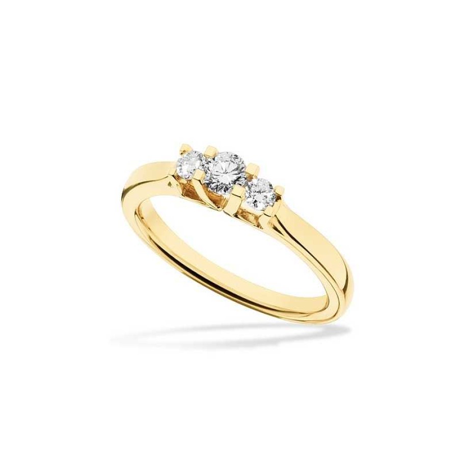 Ringe Scrouples | Zoya 14 Karat Goldring Mit 3 Diamanten 0,27 Karat.