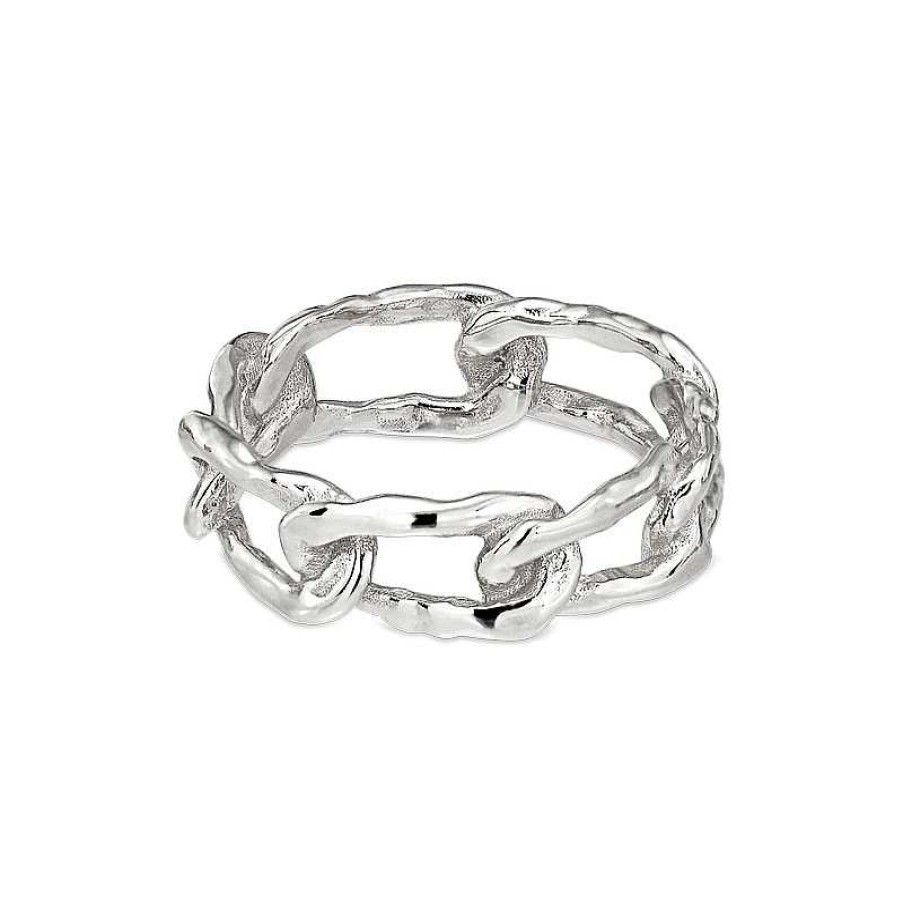 Ringe Jane Kønig | Jane K Nig - Medium Space Link Ring I Silber