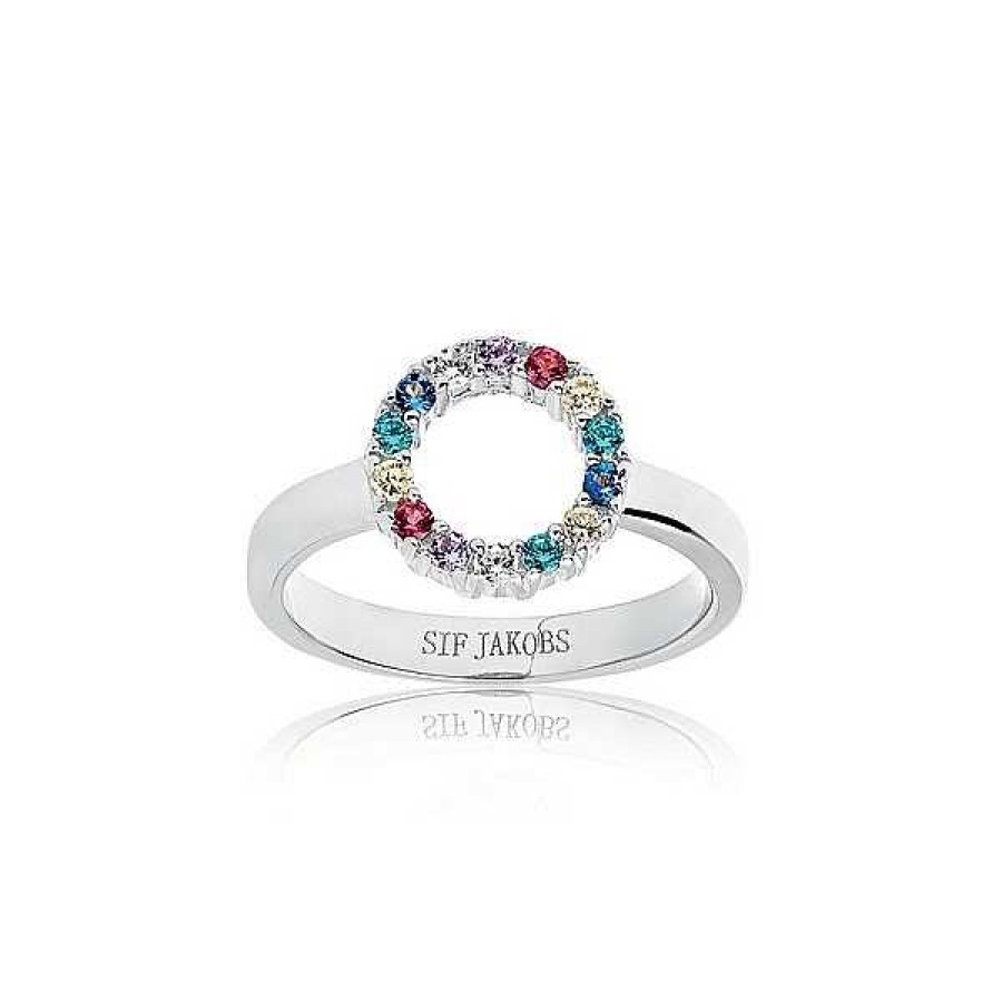 Ringe Sif Jakobs Jewellery | Sif Jakobs - Biella Piccolo Ring Aus Silber Mit Farbigen Zirkonen