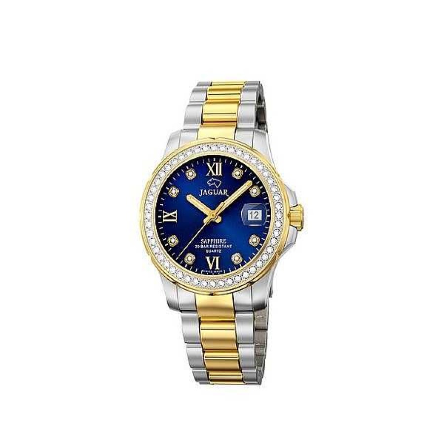 Uhren Jaguar | Jaguar - Lady Diver Damenuhr Mit Zweifarbigem Stahlarmband Und Blauem Zifferblatt