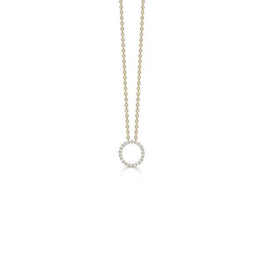 Halsketten Mads Z | Mads Z - Diamant-Halo-Halskette Aus 14 Karat Gold Mit Diamanten Von Insgesamt 0,13 Karat.