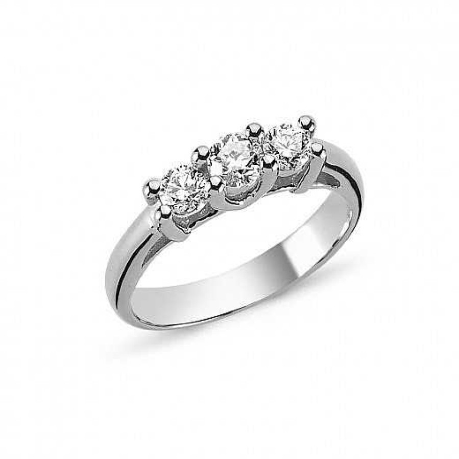 Ringe Nuran | 14 Kt. Tria Ring Aus Wei Gold Mit Diamanten Von 0,16-0,64 Ct.