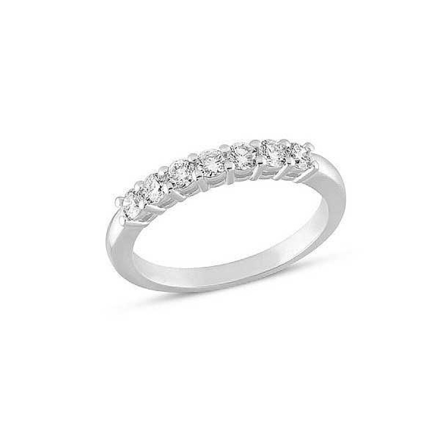 Ringe Nuran | Emma - Diamantring Aus 14 Karat Wei Gold Von Nuran. 7 X 0,07 Karat.