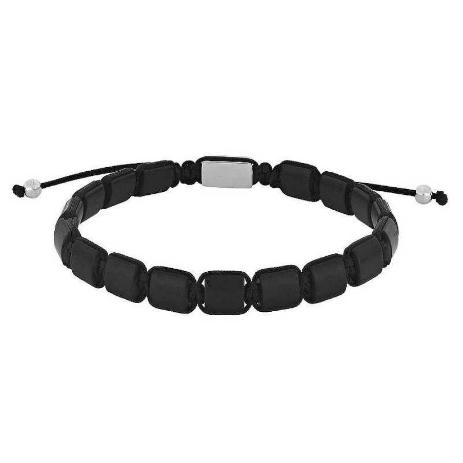 Armb Nder Nordahl Andersen | Son Of Noa - Herrenarmband Square Aus Schwarzem Onyx