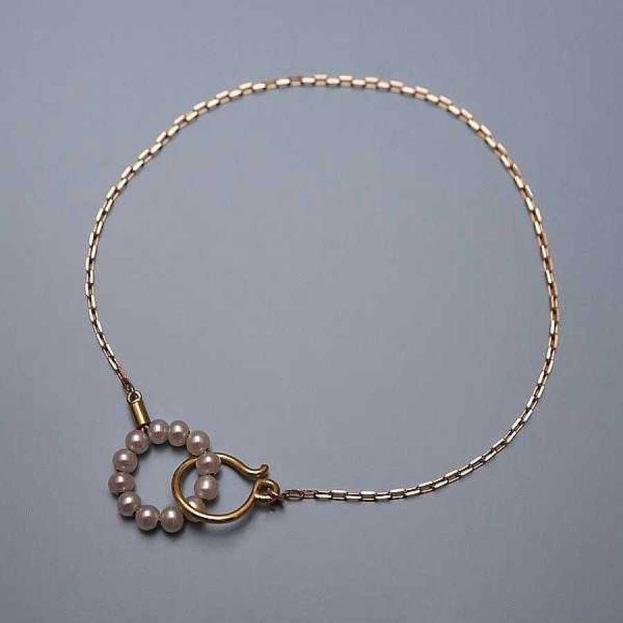 Armb Nder Jane Kønig | Jane K Nig - Anchordia-Armband Aus 18 Kt Gold Mit Perlenschlie E