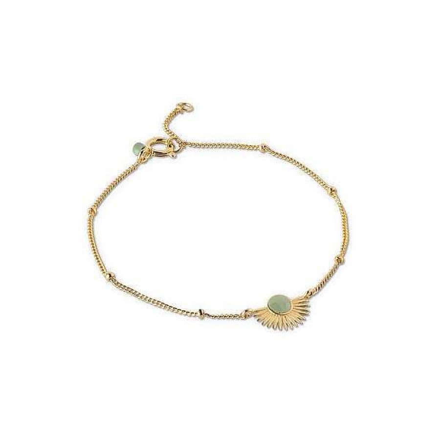 Armb Nder Enamel Copenhagen | Enamel - Armband Soleil Dusty Green In Vergoldetem Silber