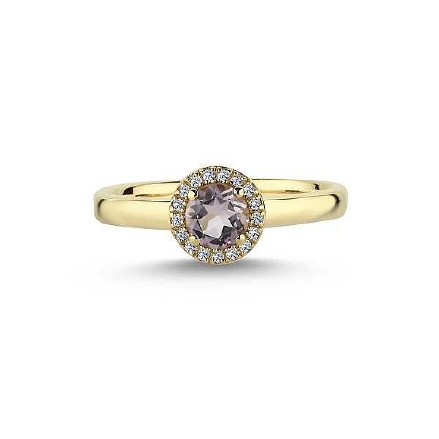 Ringe Nuran | Nuran - Grace Ring Aus 14 Kt Gold Mit Amethyst Und Insgesamt 0,09Ct