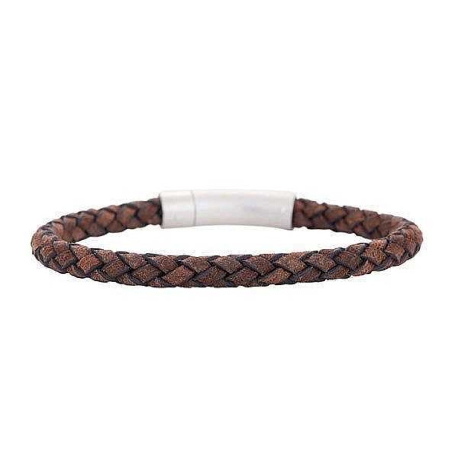 Armb Nder Nordahl Andersen | Son Of Noa Herrenarmband Aus Grau-Braunem Leder - Rund & Geflochten