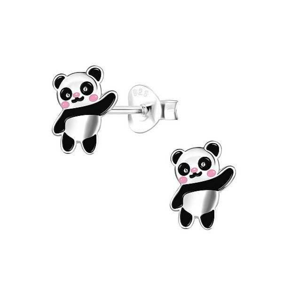 Kinderschmuck ByBirch | Bybirch Kinder - Ohrstecker Aus Silber Mit Panda