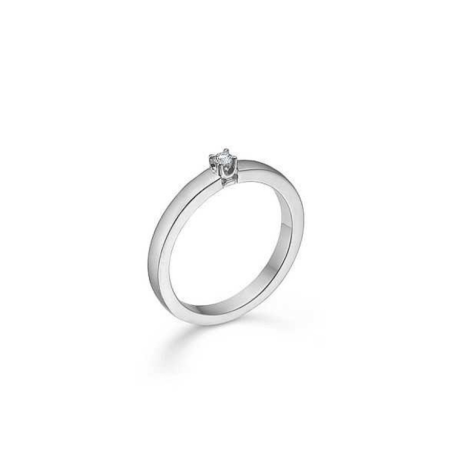 Ringe Mads Z | Crown Ehering I 14 Kt. Wei Gold Mit Diamanten Von 0,04 Ct. Bis 0,09 Ct.