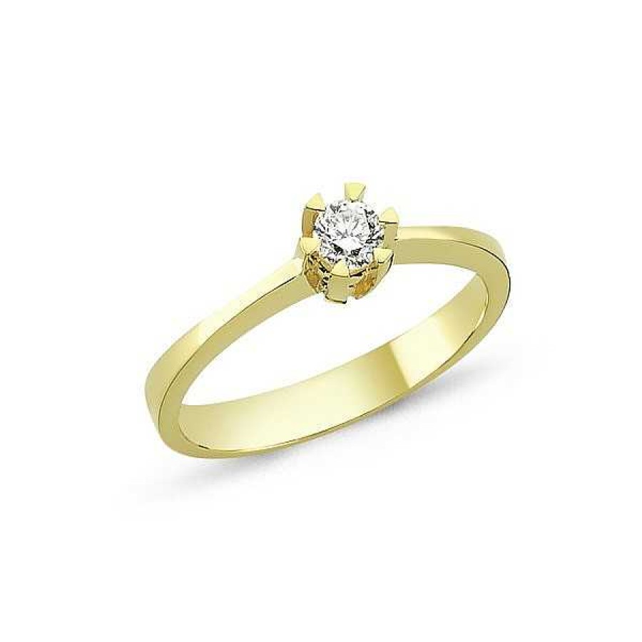 Ringe Nuran | Star Ring, 14 Kt Gold Mit 6 Griffen Mit 0,03Ct - 0,50Ct W/Si