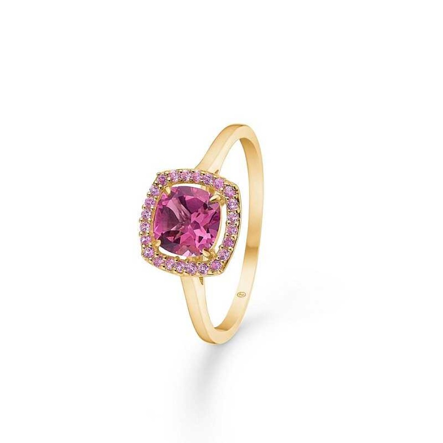 Ringe Mads Z | Mads Z - Provence Ring I 14 Kt. Guld M Pink Quartz Og Safir