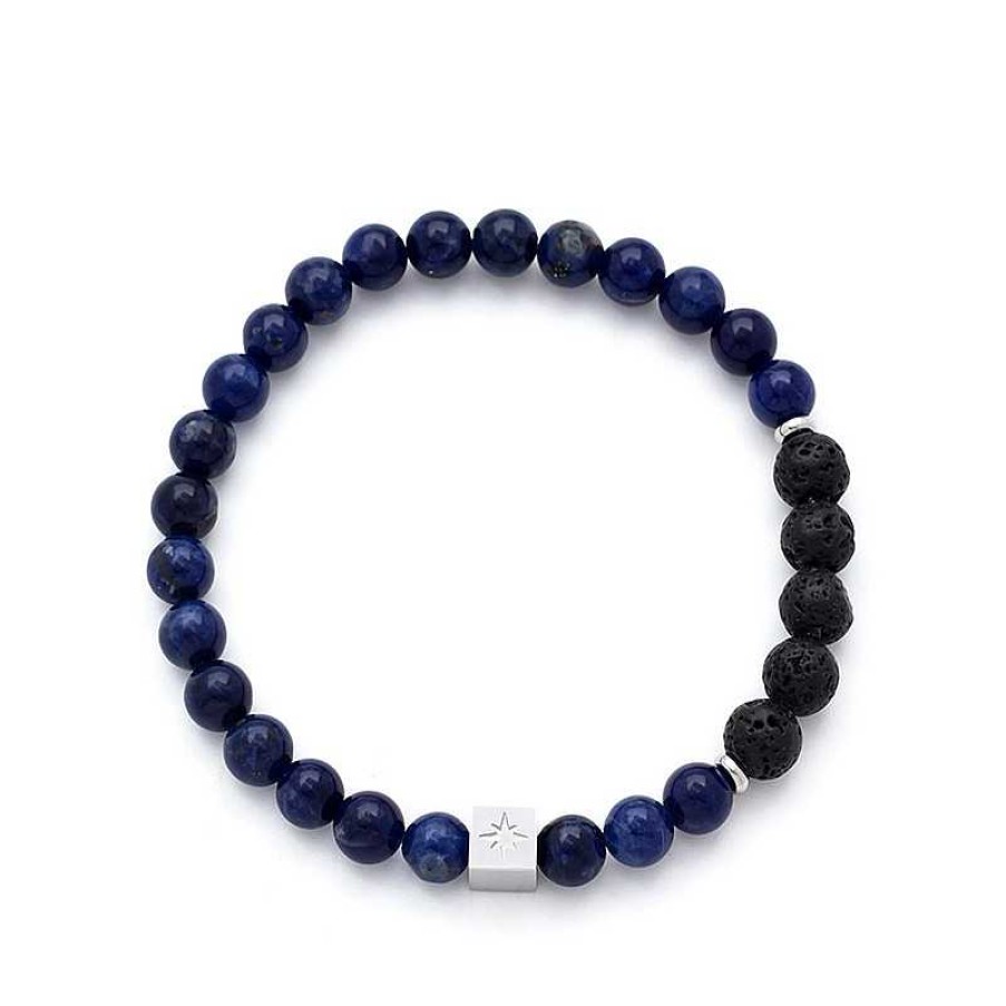 Armb Nder SAMIE | Samie - Loui Armband Mit Blauem Lapis Und Schwarzem Lavastein