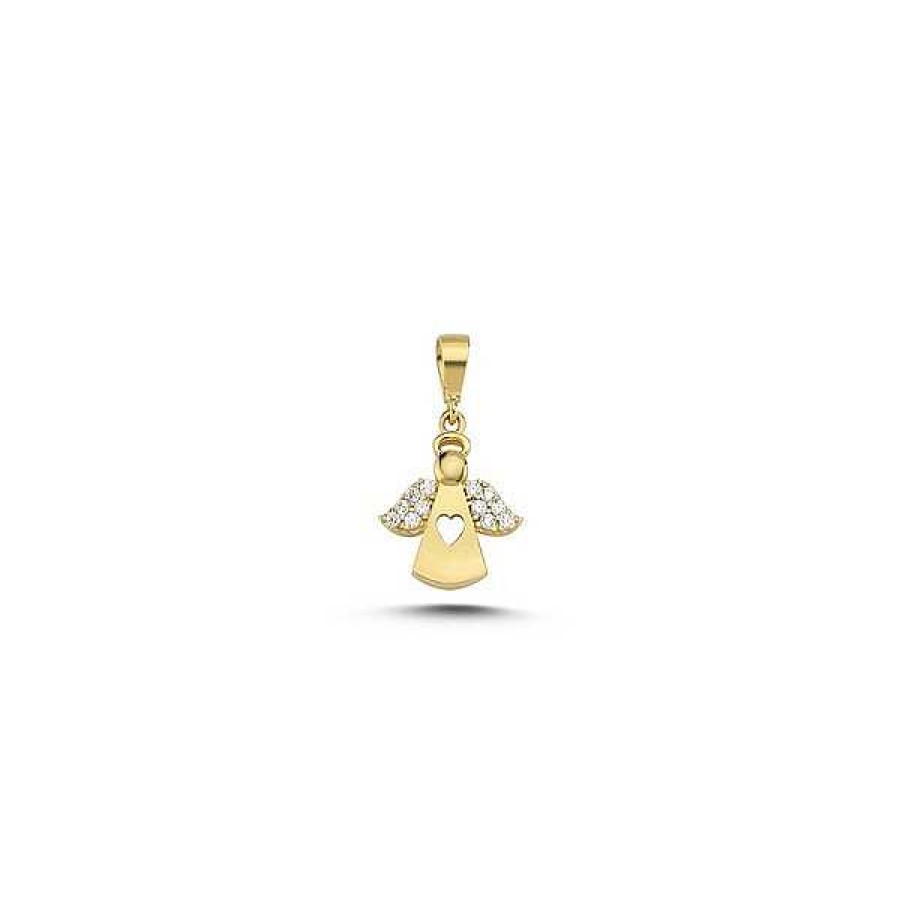 Anh Nger Melfia | Melfia Engel-Anh Nger Mit Zirkonia 14Ct. Gold