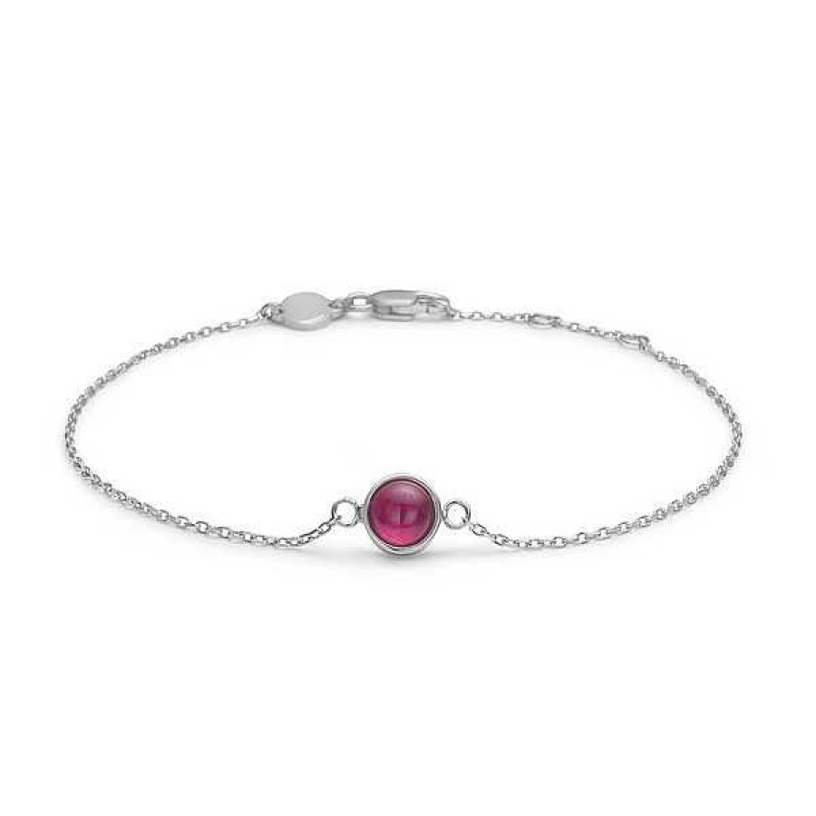 Armb Nder Mads Z | Mads Z - Cabochon-Armband Aus Silber Mit Rubin