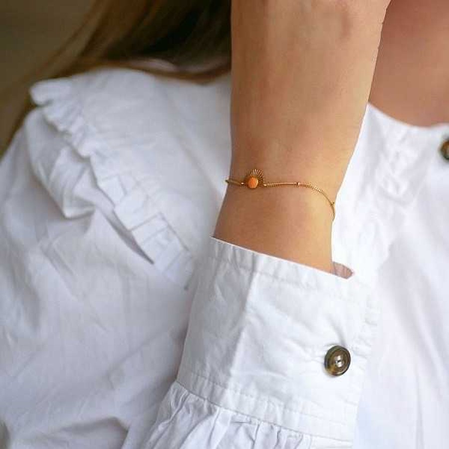 Armb Nder Enamel Copenhagen | Enamel - Soleil Clementine Vergoldetes Armband