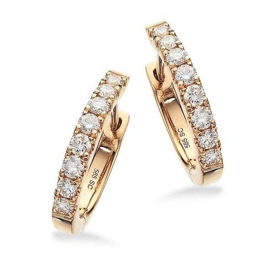 Ohrringe Scrouples | Dazzling - 14 Karat Gold Creole Mit Insgesamt 0,50 Karat W/Si