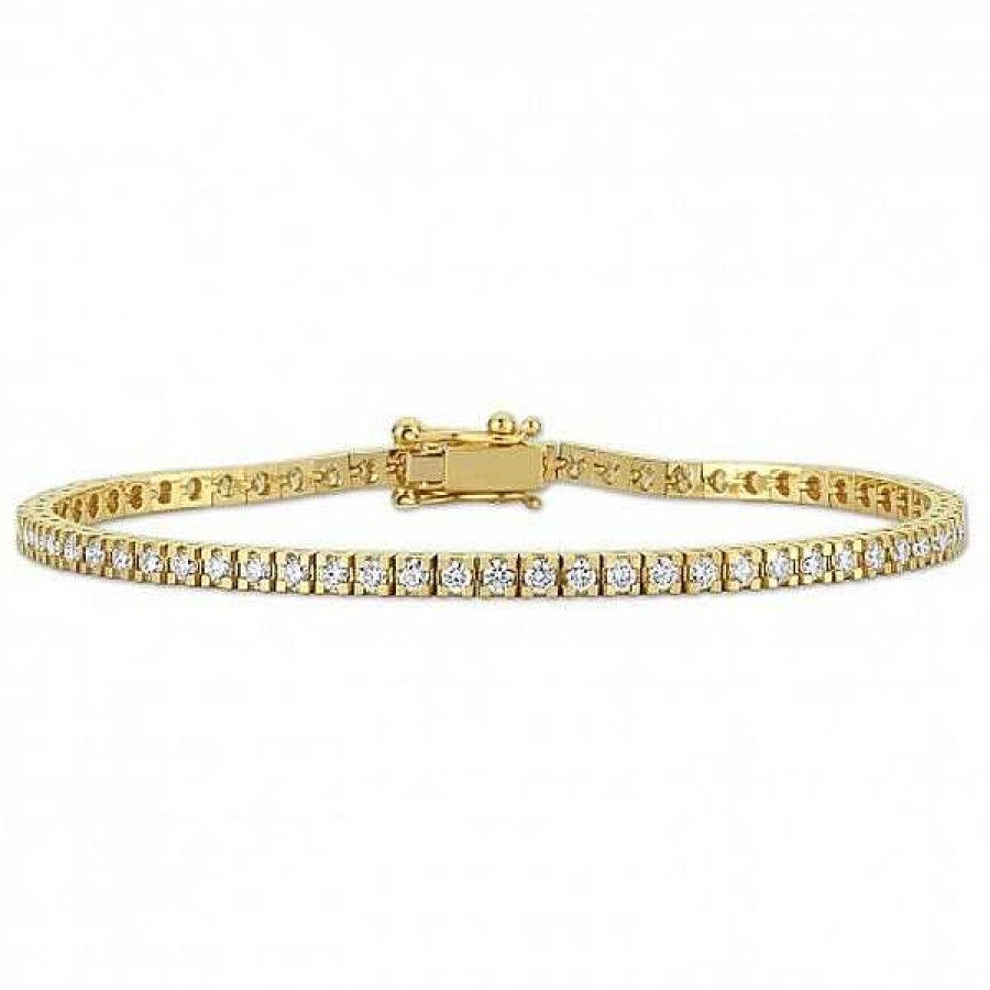 Armb Nder Nuran | Schillernd - Tennisarmband Aus 14 Karat Gold Mit Insgesamt 2,10 Karat. W/Si