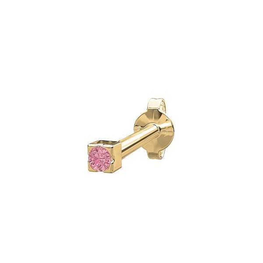 Ohrringe Nordahl Andersen | Piercingschmuck - Pierce52 Ohrring Rosa Topas 14Kt. Gold