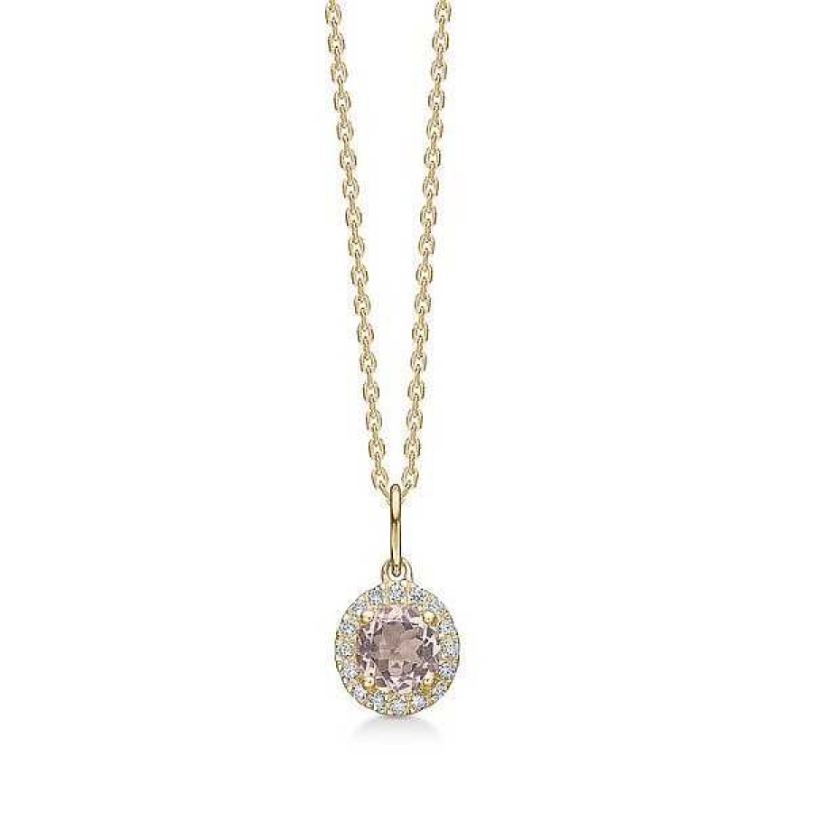 Halsketten Mads Z | Mads Z - Florence Anh Nger Aus 14Kt. Gold Mit Morganit Und Insgesamt 0,10Ct. Diamanten