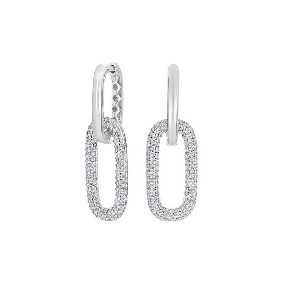 Ohrringe JoanliNor | Joanli Nor - Miminor 1 Drop Hoops In Silber M. Zirkonia