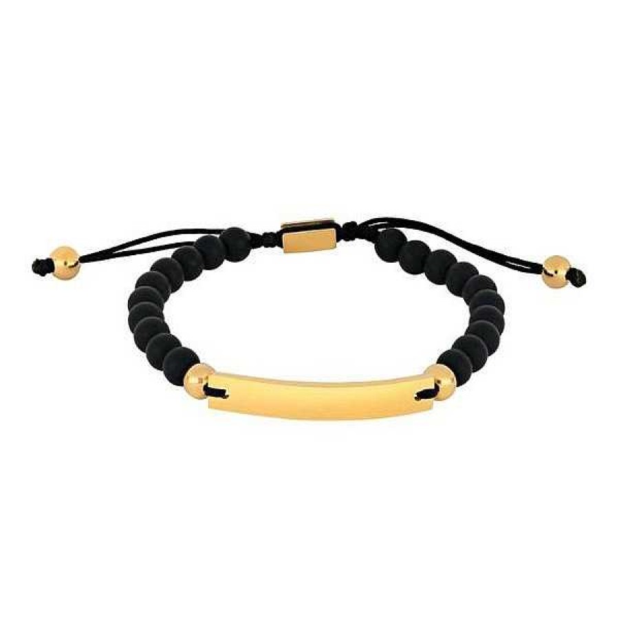 Armb Nder Nordahl Andersen | Son Of Noa - Herrenarmband Schwarzer Onyx In Vergoldete Stahl