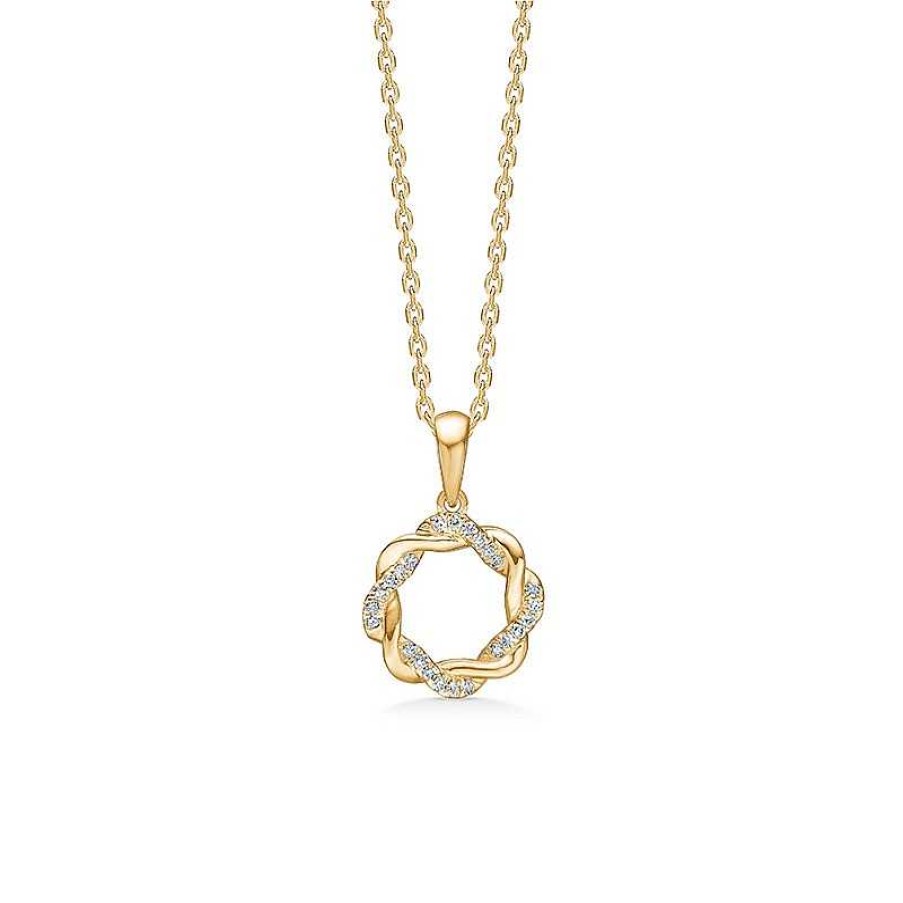 Halsketten Mads Z | Mads Z - Twist-Anh Nger Aus 14 Karat Gold Mit Insgesamt 0,06 Karat Inkl. Kette