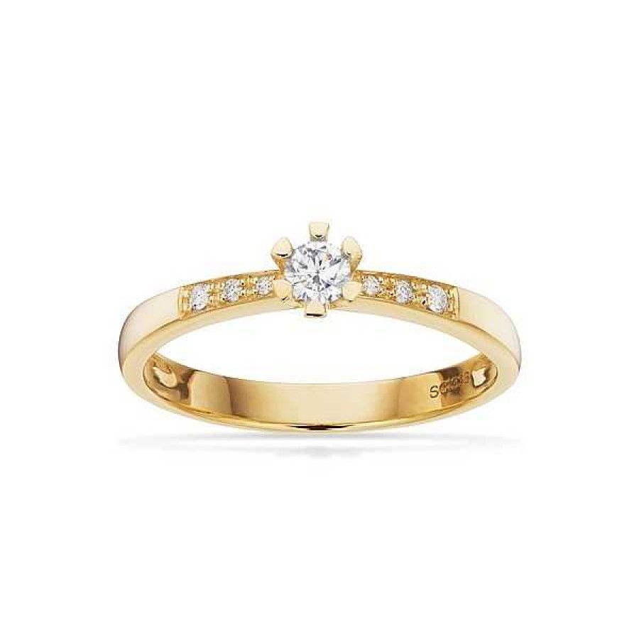 Ringe Scrouples | Vida Darling Ring 8 Karat Gold Mit Diamanten Im Brillantschliff 0,14 - 0,24 Karat.