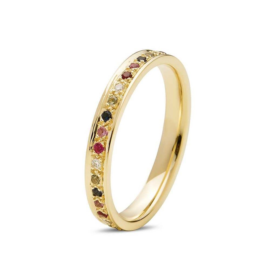 Ringe Nuran | Diwa Memoire Ring 14Kt. Gold Mit Mehrfarbigen Edelsteinen