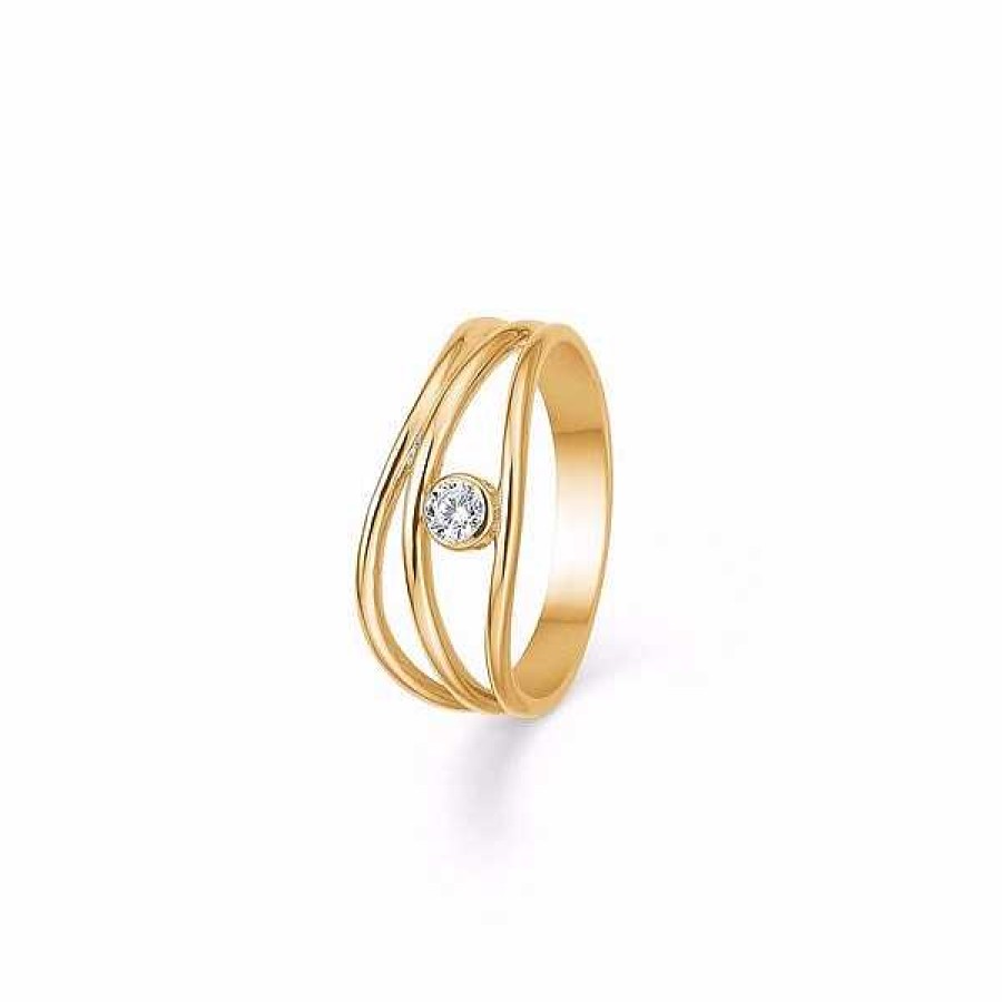 Ringe Guld & Sølv Design | Gold & Silber Design - Ring Mit Zirkon In 8Kt. Gold