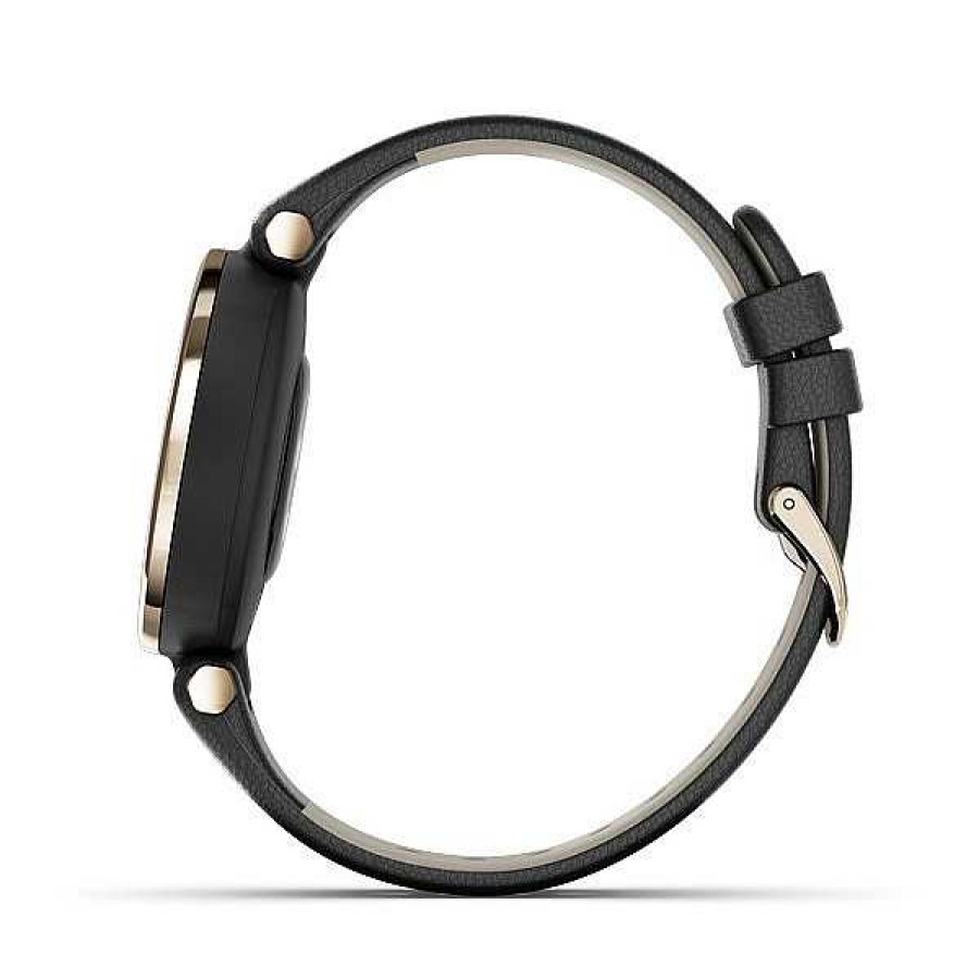 Uhren GARMIN | Garmin - Lily Classic Edition, Gps Smart Uhr In Goldton Und Schwarzem Lederarmband