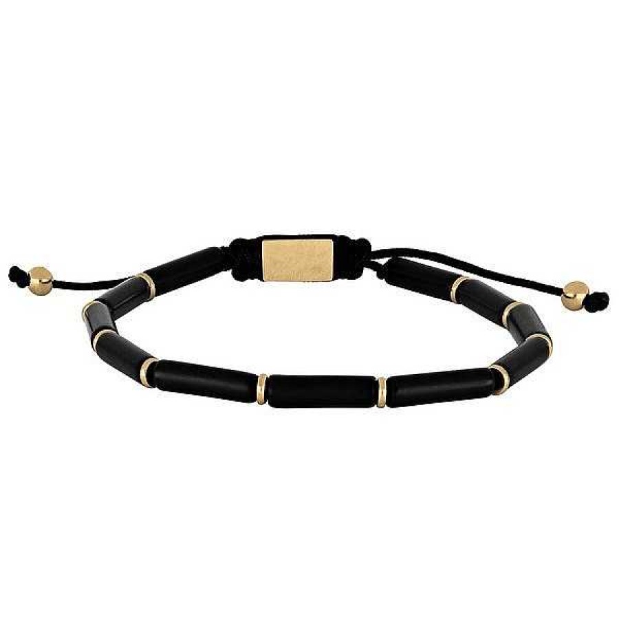 Armb Nder Nordahl Andersen | Son Of Noa - Herrenarmband Aus Schwarzem Onyx, Vergoldet