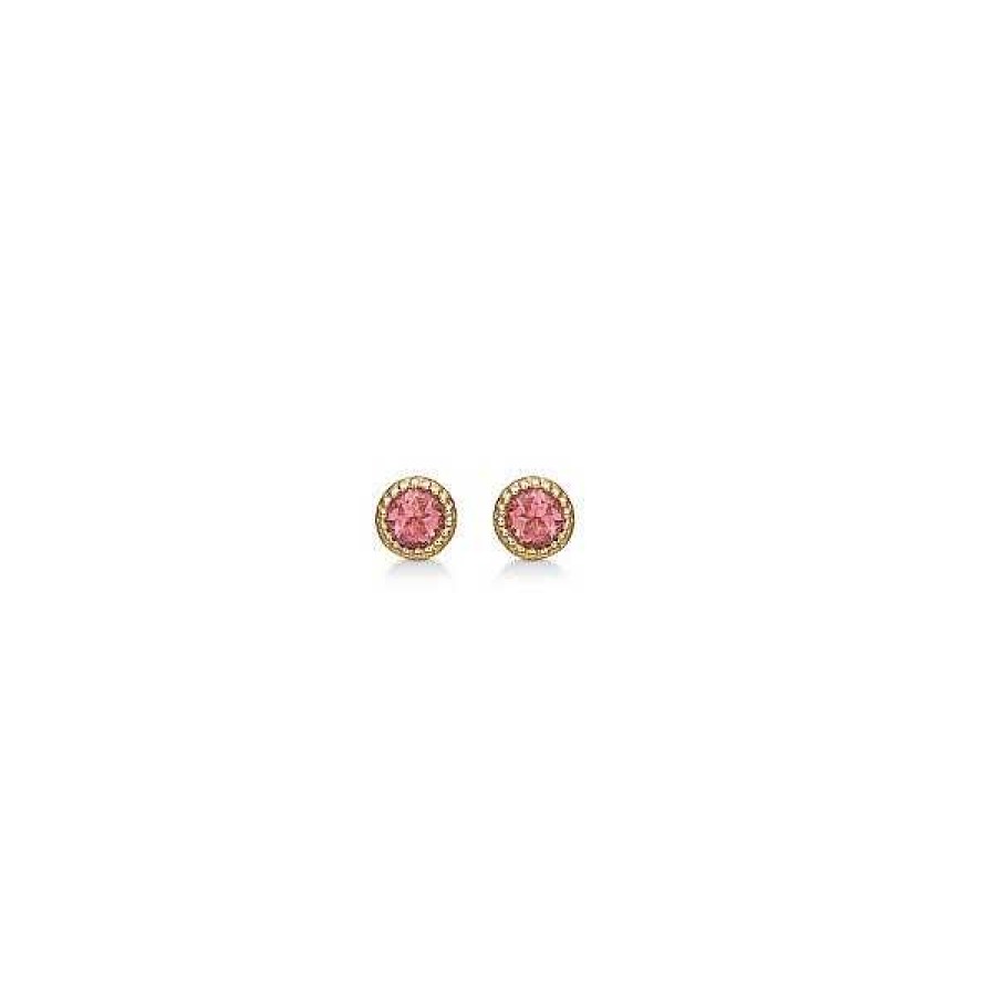 Ohrringe Mads Z | Mads Z - Ohrringe Luxury Rainbow Aus 14 Karat Gold Mit Rosa Turmalin