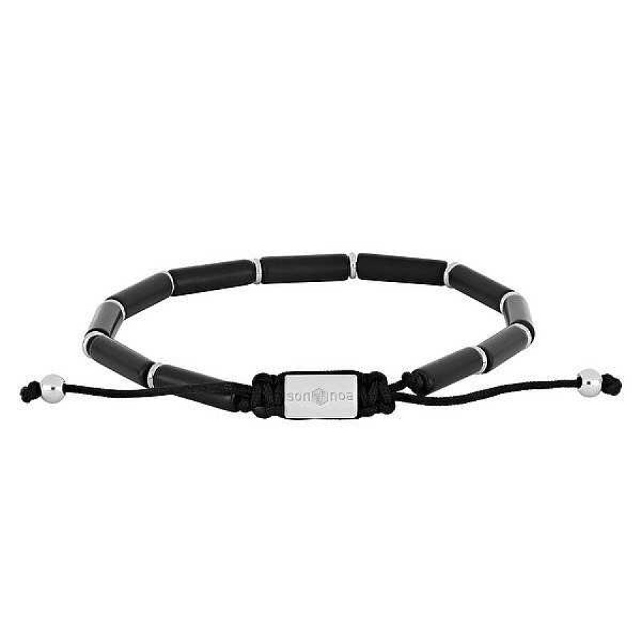 Schmuck F R M Nner Nordahl Andersen | Son Of Noa - Schwarzer Onyx Herrenarmband In Silber