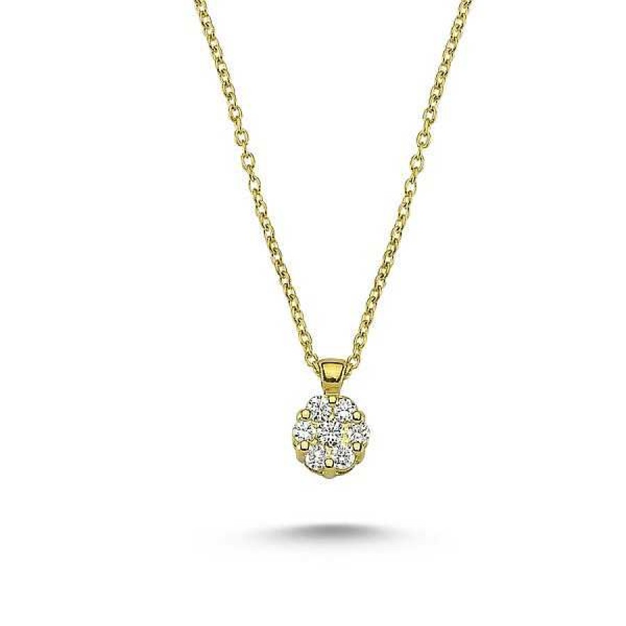 Halsketten Nuran | Lily - Anh Nger Aus 14 Karat Gold Mit Diamanten Von Insgesamt 0,14 Karat