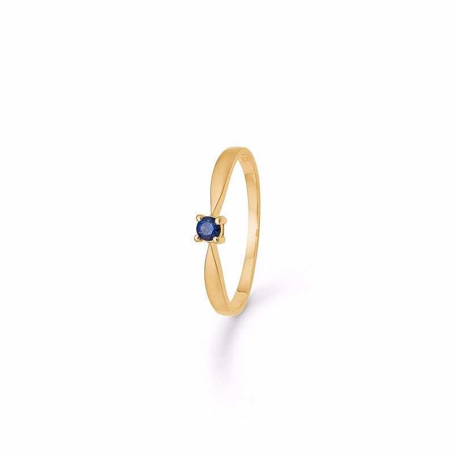 Ringe Guld & Sølv Design | Gold & Silber Design - Ring Aus 8Kt. Gold Mit Blauem Saphir