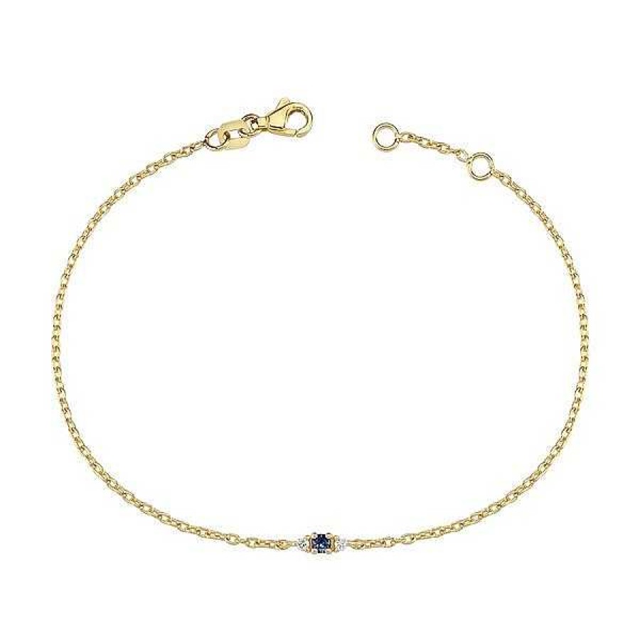 Armb Nder Nuran | Petit - Armband Aus Blauem Saphir Aus 14 Kt. Gold Mit Insgesamt 0,04Ct.