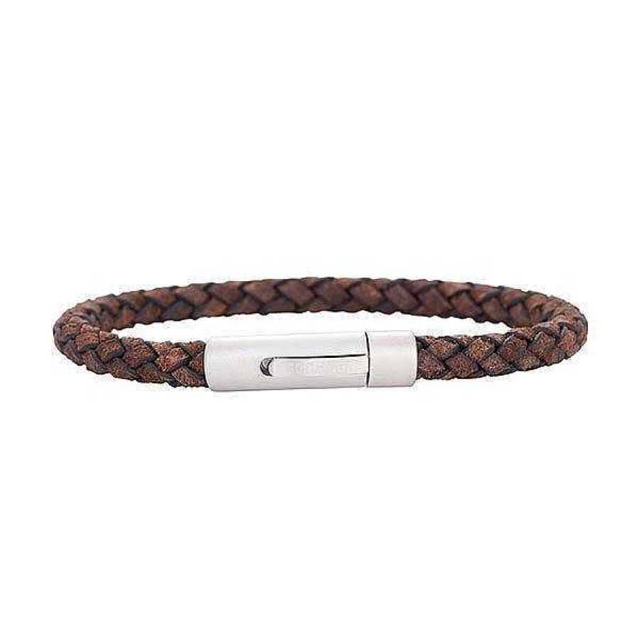 Armb Nder Nordahl Andersen | Son Of Noa Herrenarmband Aus Grau-Braunem Leder - Rund & Geflochten