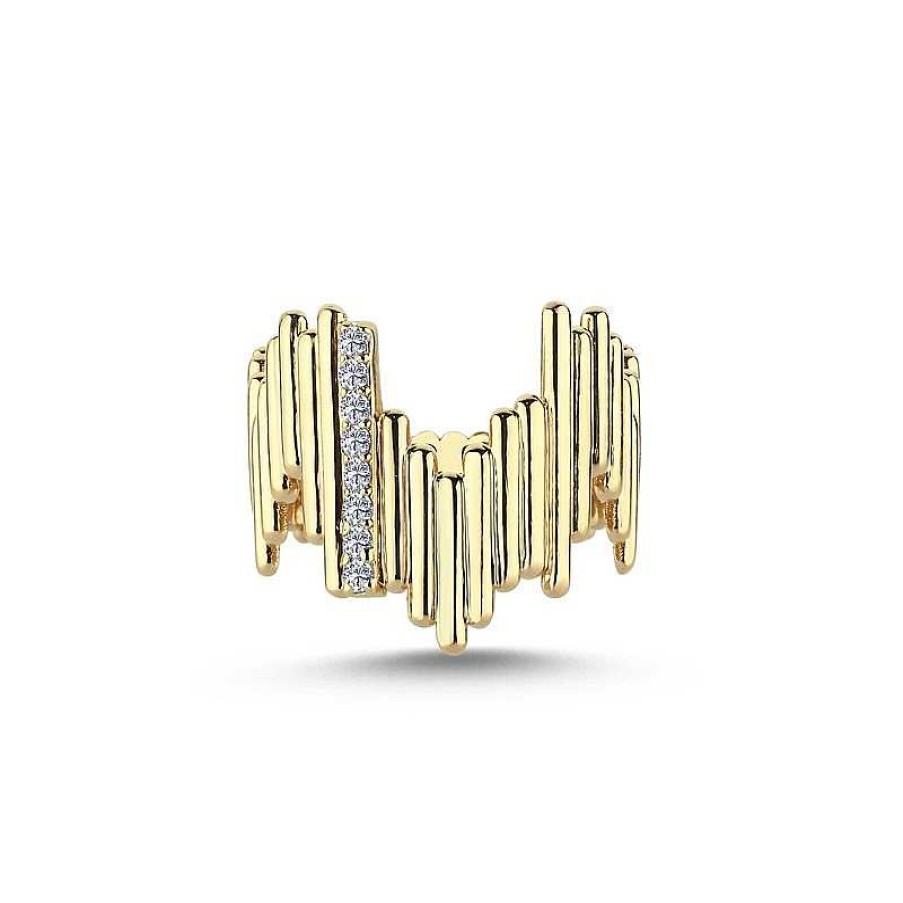 Ringe Nuran | Piano - Diamantring Aus 14 Karat Gold Mit Insgesamt 0,12 Karat