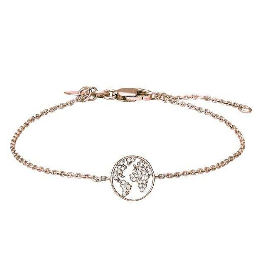 Armb Nder JoanliNor | Joanli Nor - Ettanor Armband M. Verden I Zirkonia In Rosa Vergoldete Silber **