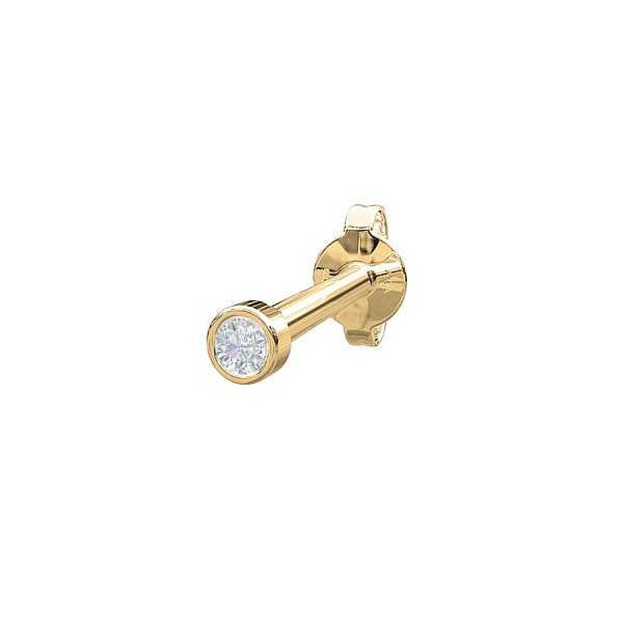 Piercing Schmuck Nordahl Andersen | Piercingschmuck - Pierce52, Ohrring Aus 14Kt. Gold Mit Rundem Diamanten