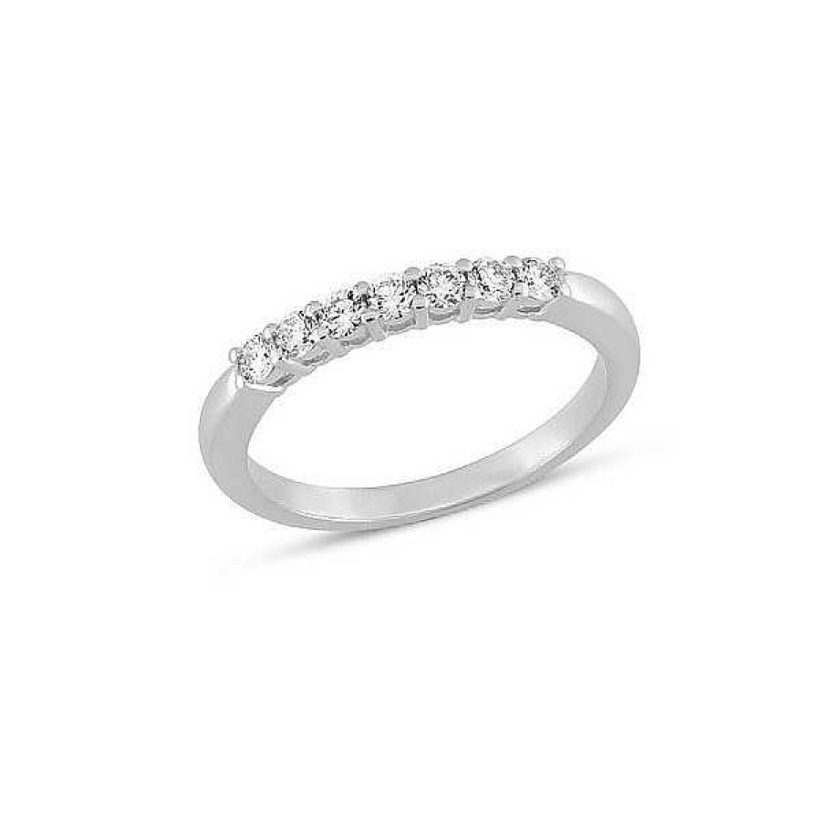 Ringe Nuran | Emma - Diamantring Aus 14 Karat Wei Gold Von Nuran. 7 X 0,05 Karat.