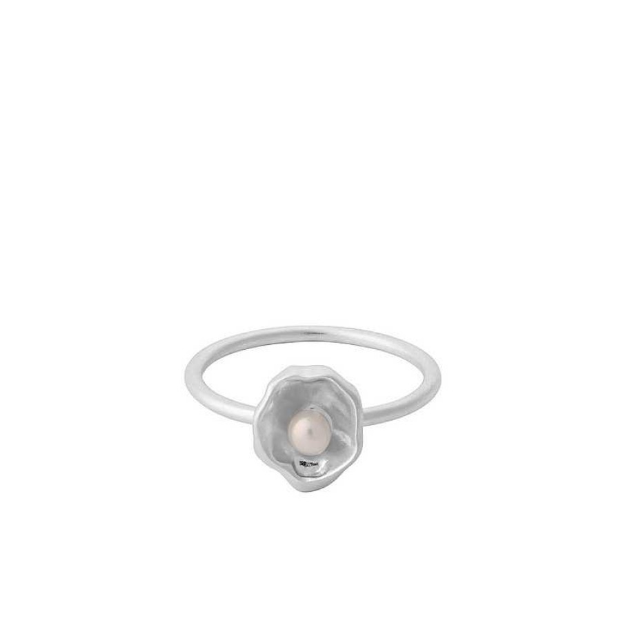 Ringe Pernille Corydon | Pernille Corydon - Versteckter Pearl Ring In Silber Mit Perle