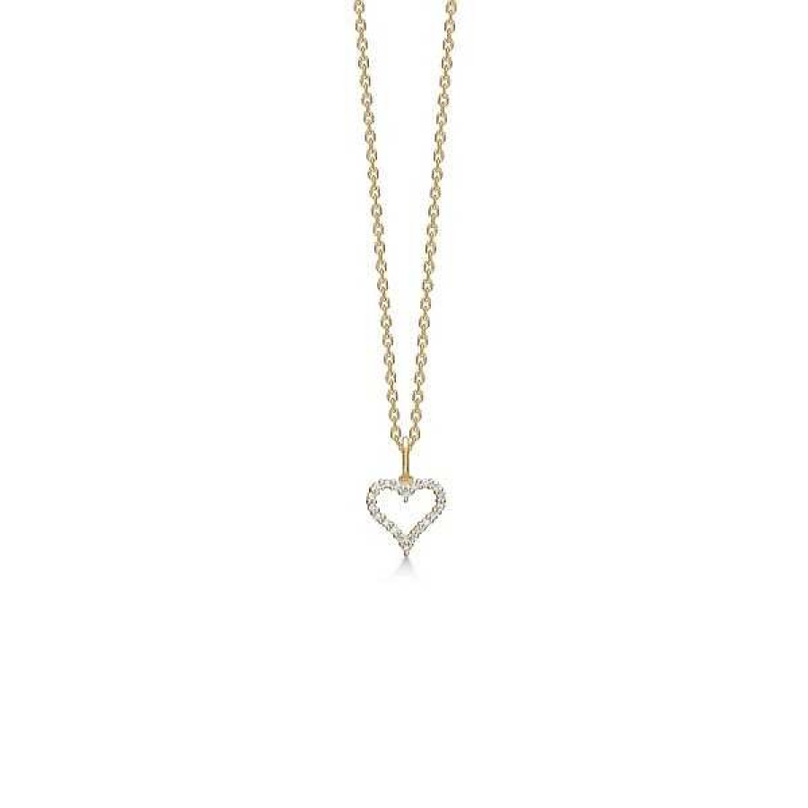 Halsketten Mads Z | Mads Z - Tender Heart Anh Nger Aus 14 Karat Gold Mit 0,12 Karat Brillanten