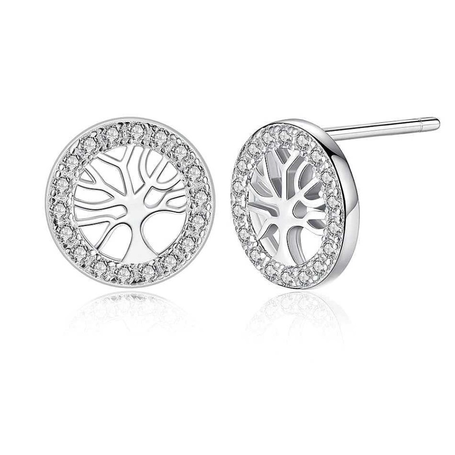 Ohrringe ByBirch | Bybirch - Baum Des Lebens Ohrringe Mit Zirkonia In Sterling Silber