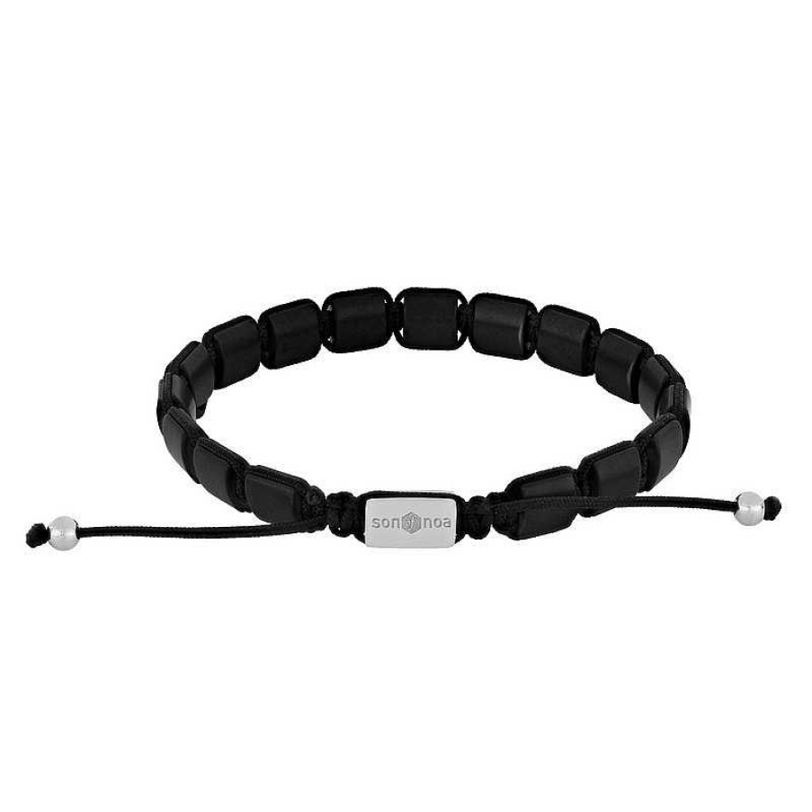 Armb Nder Nordahl Andersen | Son Of Noa - Herrenarmband Square Aus Schwarzem Onyx