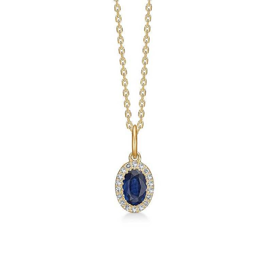 Halsketten Mads Z | Mads Z - Violettes Collier Aus 14 Karat Gold Mit Saphiren Und Diamanten 0,07 Karat